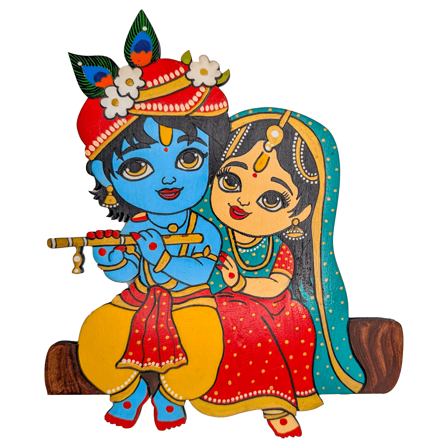 Radha Krishna on Log